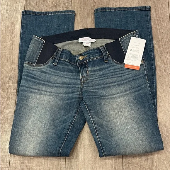 Ingrid & Isabel Flare Blue Jeans Maternity Boot Cut With Expandable Waist Size 4 - Picture 4 of 9